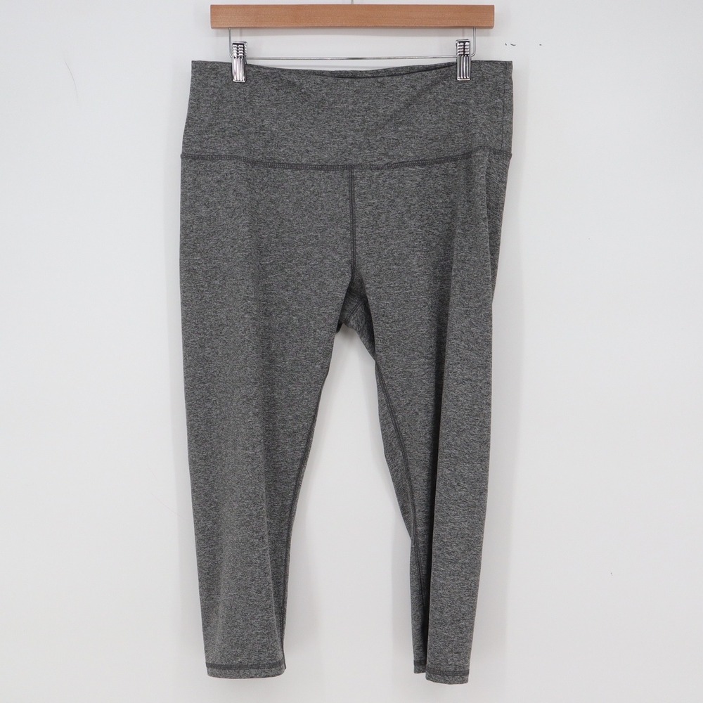 RBX Leggings Womens XL Capri Gray Heathered Stretch Activewear Excellent